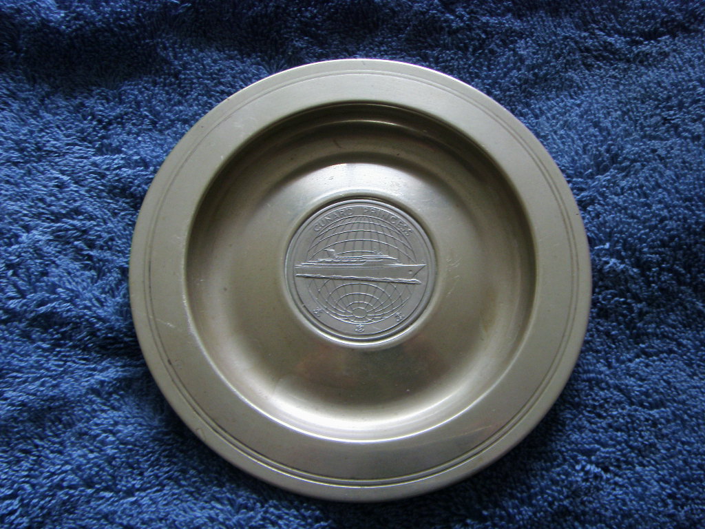 SOUVENIR METAL DISH FROM THE CUNARD PRINCESS